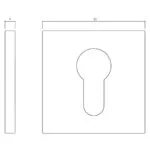 OLIVARI ROZET VIERKANT MET PROFIELCILINDERGAT MAT TITAAN PVD1 2