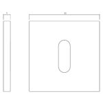 OLIVARI ROZET VIERKANT MET SLEUTELGAT KOPER MAT TITAAN PVD1