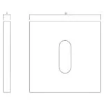 OLIVARI ROZET VIERKANT MET SLEUTELGAT NIKKEL MAT TITAAN PVD1