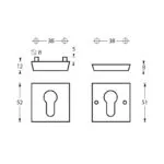 OLIVARI VEILIGHEIDSROZET SKG MASSIEF VIERKANT RVS MAT TITAAN PVD1