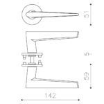 Olivari deurkruk Nina op rozet antraciet titaan PVD1