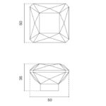 aprile vierkante zwarte meubelknop 1065 m 50x50mm 2