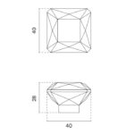 aprile vierkante zwarte meubelknop 1065 s 40x40mm 2