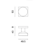 sterk vaste rvs deurknop kvadrat 1705 op rozetten 2