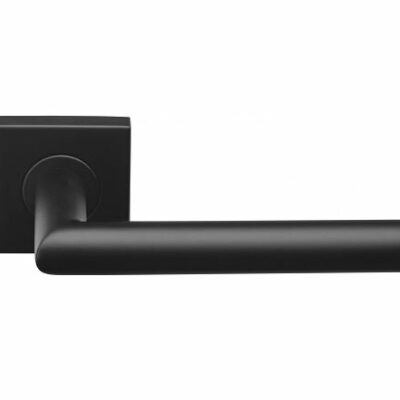 Deurkruk Acantha | geveerd rozet | Zwart mat