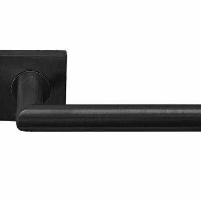 Deurkruk Acantha | geveerd rozet | PVD Gunmetal