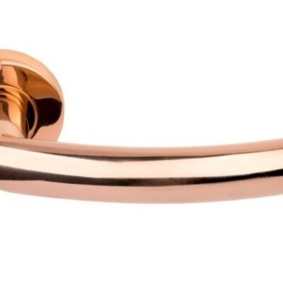 Formani | Deurkruk BASICS LBXIV op ronde rozet | PVD Gepolijst Koper