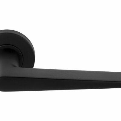 Deurkruk Lintora | ronde rozet | Zwart mat