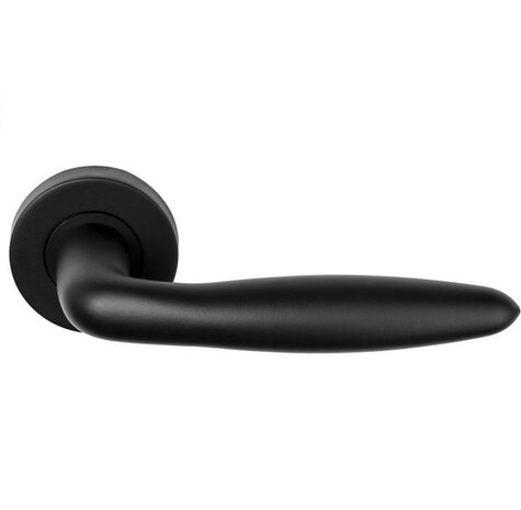 Deurkruk Tymena | ronde rozet | Zwart mat