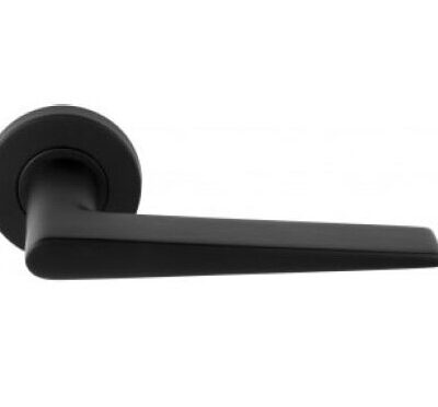 Deurkruk Meandra | ronde rozet | Zwart mat