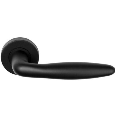 Deurkruk Cavetto | ronde rozet | Zwart mat