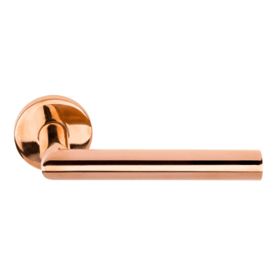 Deurkruk Cornisa | ronde rozet | PVD Gepolijst Koper