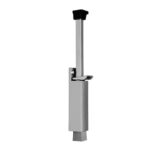 DX – Deurvastzetter voetstift / Luxe / 32×272 mm / schootuitslag 120 mm / deur tot 80 kg / stang staal verzinkt / zamac zilver