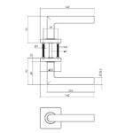 Intersteel Deurbeslag Set Toiletslot 63/8mm Wit Met Deurkruk Bastian en WC-Messing Titaan Pvd