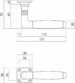 Intersteel Deurbeslag Set Toiletslot 63/8mm RVS Met Deurkruk Ton Basic en WC-Sluiting Nikkel Mat