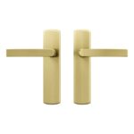 AXA Binnendeurbeslag Curve Klik kruk Goud – Deurkruk op blind schild