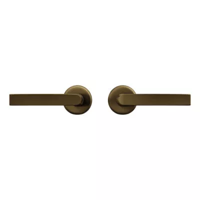 Binnendeurbeslag Klik rozetten rond kruk Blok Brons – Deurkruk op rozet