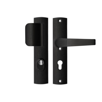 AXA | Veiligheidsbeslag Premium D-duwer+kruk Arrow | PC72 | Anti-kerntrek | Omkeerbaar | 242x52x13 | Alu | Zwart | SKG3