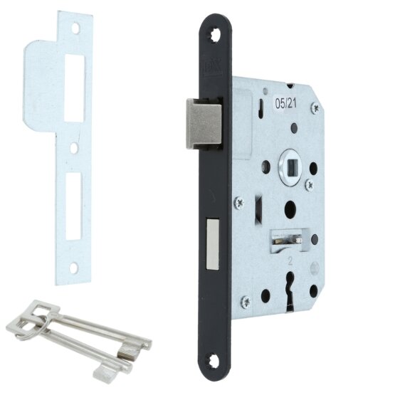 Dag & nachtslot klavier ronde voorplaat zwart 0160.280.5003