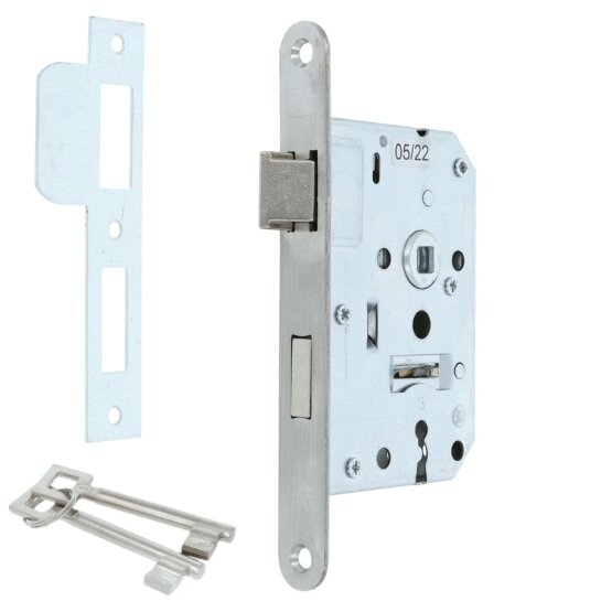 Dag & nachtslot klavier ronde voorplaat RVS 0160.280.5005