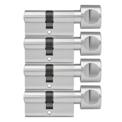 DOM knopcilinder Plura 30/30mm - SKG 2 sterren - 4 gelijksluitende knopcilinders