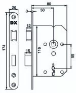 DX lijntekening Dag & nachtslot