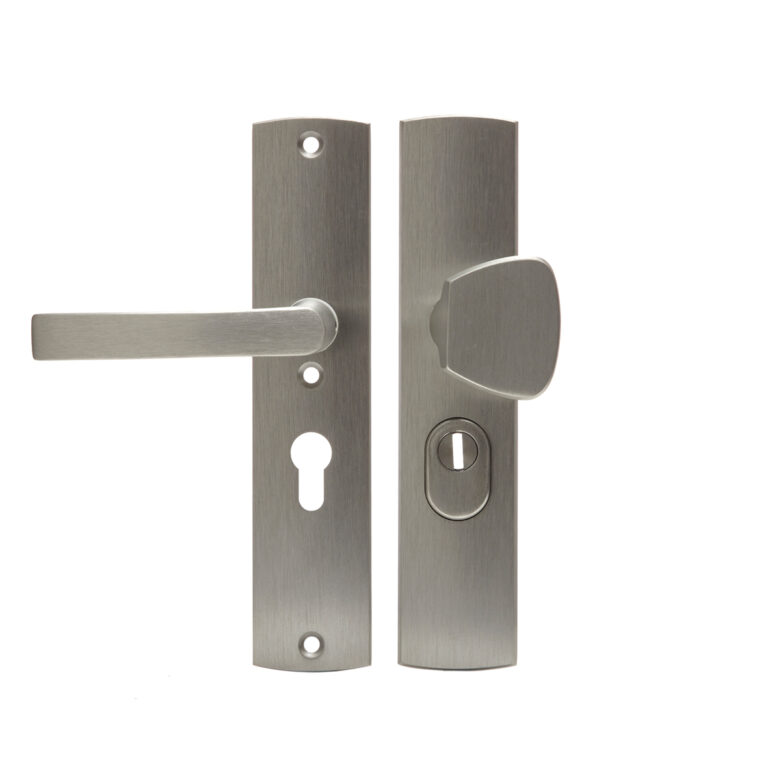 AXA | Veiligheidsbeslag Curve Plus S-knop+kruk Blok | PC72 | Anti-kerntrek | Omkeerbaar | 242x52x13 | Alu | SKG3