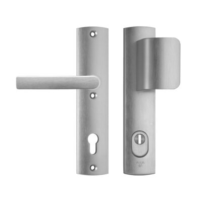 Bekijk de Veiligheidsbeslag Curve Plus D-duwer+kruk Blok PC92 anti-kerntrek Betrouwbaar en stijlvol Curve Plus inbraakwerend veiligheidsbeslag.