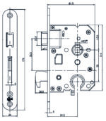 T0160.295.6050 Dulimex Veiligheidsinsteekhaakslot PC55 SKG**® rechte voorplaat RVS met haak, dagschoot, dagschoot omdraaien, dagschoot afstellen, dagschoot online kopen, dagschoot deur, dagschoot blijft hangen