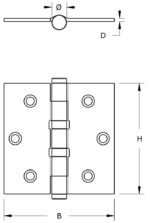 Dulimex Kogellagerscharnier rechte hoeken 76X76 mm verzinkt