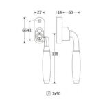 Artitec Mi Satori SKG2 Draaikiep sluiting Ton ebben/smal Rechts glans nikkel