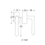 SKG3 Draaikiepgarnituur afsluitbaar Linea/Elegant glans nikkel