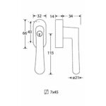Artitec Mi Satori SKG2 Draaikiep sluiting Linea/ovaal glans nikkel