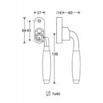Artitec Mi Satori SKG2 Draaikiep sluiting Ton ebben/smal Rechts antiek nikkel