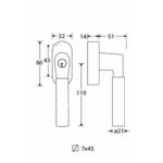 Artitec Mi Satori SKG2 Draaikiep sluiting Bauhaus ebben/ovaal messing antiek