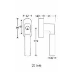 Artitec Mi Satori SKG2 Draaikiep sluiting Bauhaus ebben/ovaal glans nikkel
