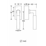 Artitec Mi Satori SKG3 Draaikiepgarnituur afsluitbaar Bauhaus ebben messing antiek