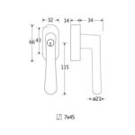 Artitec Mi Satori SKG2 Draaikiep sluiting Linea/ovaal messing antiek brons
