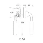Artitec Mi Satori SKG2 Draaikiep sluiting Frankfurt ebben/smal Rechts glans chroom
