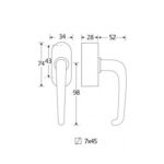 Artitec Mi Satori SKG3 Draaikiepgarnituur afsluitbaar Halfsabel/Elegant messing ongelakt