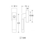 Artitec Mi Satori SKG2 Draaikiep raamsluiting afsluitbaar Dual mat nikkel ongelakt
