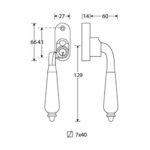 Artitec Mi Satori SKG2 Draaikiep sluiting Antique ebben/smal Rechts messing gelakt