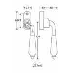 Artitec Mi Satori SKG2 Draaikiep sluiting Antique ebben/smal Rechts antiek nikkel