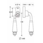 Artitec Mi Satori SKG2 Draaikiep sluiting Nouveau ebben/smal Links glans nikkel
