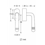 Artitec Mi Satori SKG3 Draaikiepgarnituur afsluitbaar Art-Deco/Elegant messing gelakt