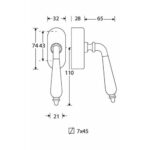 Artitec Mi Satori SKG3 Draaikiepgarnituur afsluitbaar Antique ebben/Elegant messing gelakt