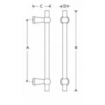 Artitec Meubelgreep Chemin de Fer 174mm messing antiek