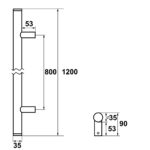 AXA Deurgreep Montreal recht 1200 Aluminum
