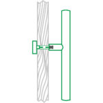 AXA Montage set deurgreep enkelzijdig D Aluminum Zwart