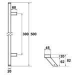 AXA Deurgreep Amsterdam schuin 500 Aluminum